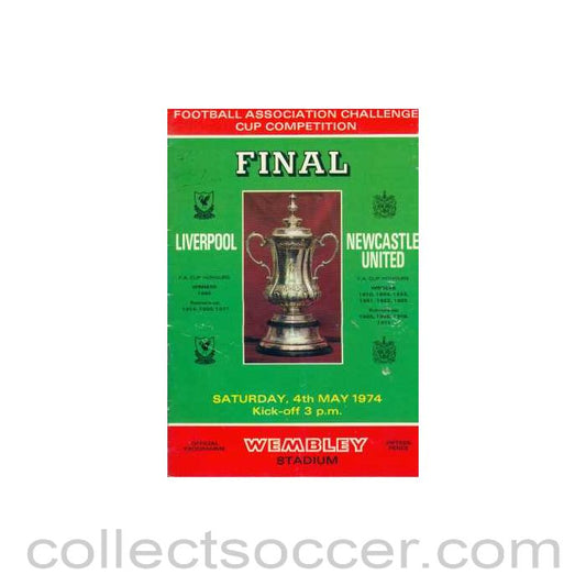 1974 FA Cup Final Programme Liverpool v Newcastle United