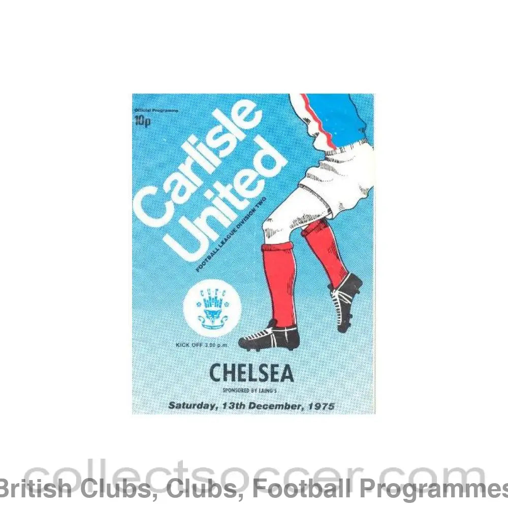 1975 - Carlisle United vChelsea official programme 13/12/1975