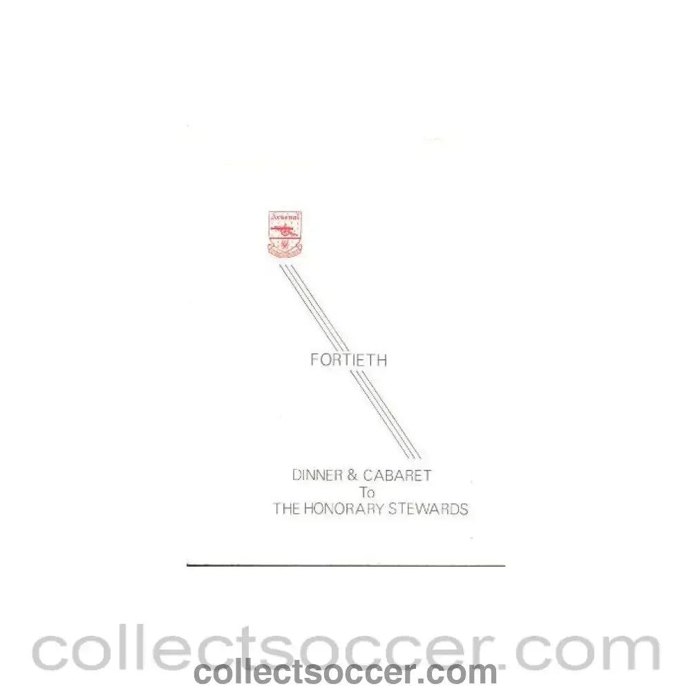 Buy 1976 - Arsenal - 14th Dinner menu | Collect Soccer