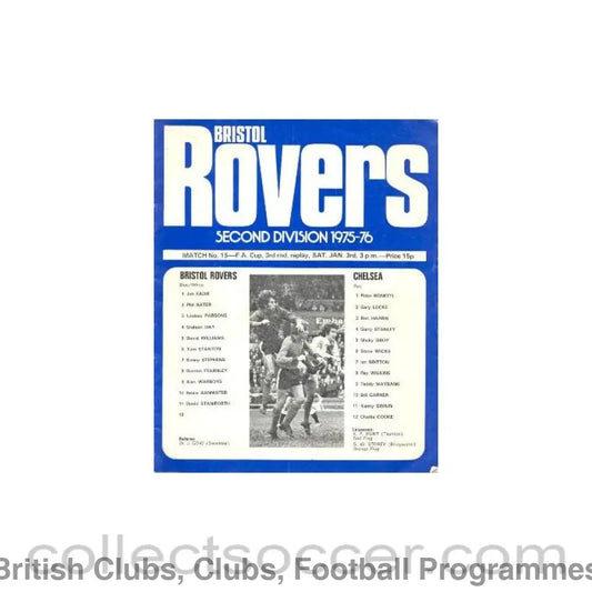 1976 - Bristol Rovers v Chelsea official programmes 03/01/1976