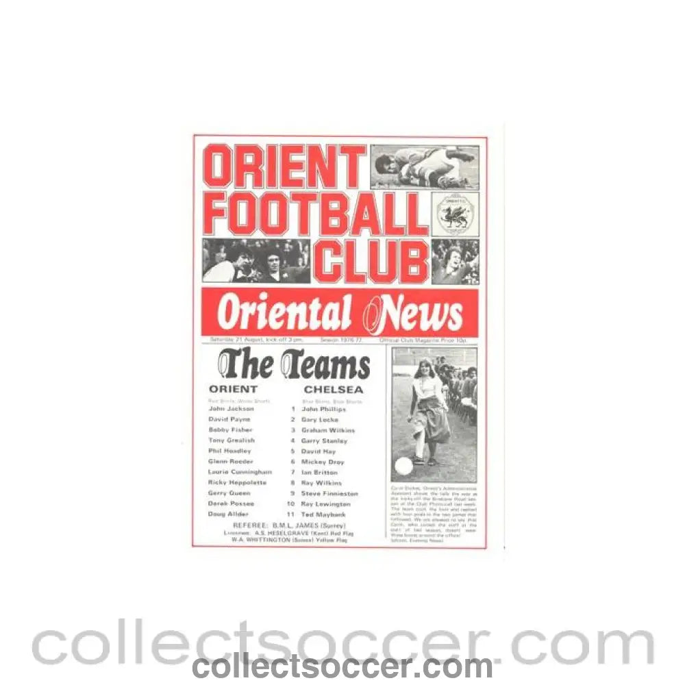 1976 - Leyton Orient v Chelsea official programme 21/08/1976