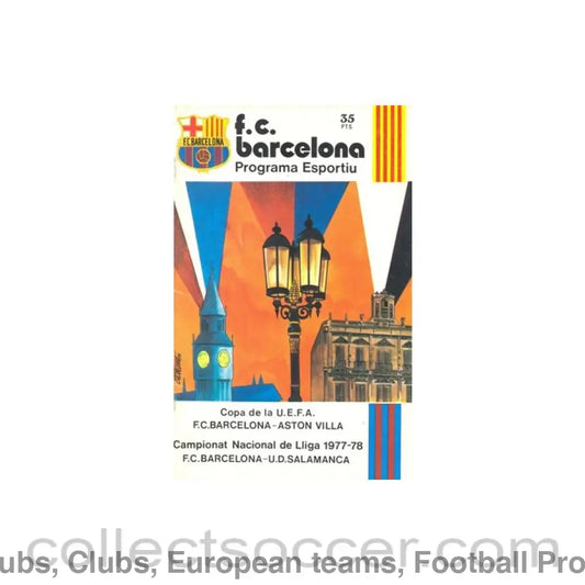 1977 - Barcelona v Aston Villa official programme 1977-78