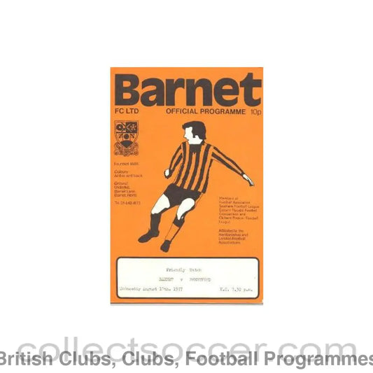 1977 - Barnet v Brentford official programme 10/08/1977