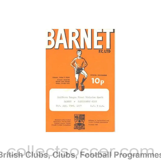 1977 - Barnet v Canterbury City official programme 23/04/1977
