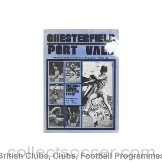 1977 - Chesterfield v Port Vale official programme 30/03/1977 Football League