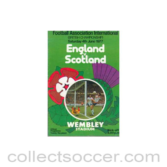 1977 England V Scotland Programme 04/06/1977