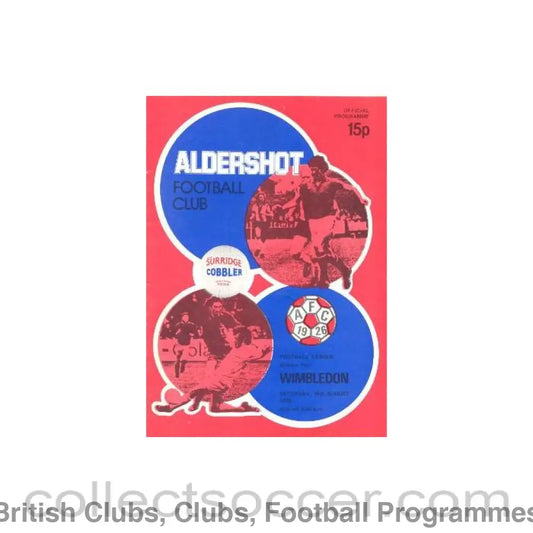 1978 - Aldershot v Wimbledon official programme 19/08/1978