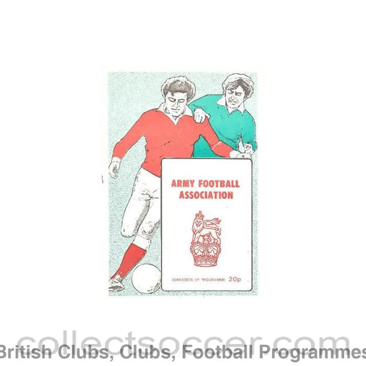 1978 - Army Football Association vChelsea official programme 11/01/1978 friendly match