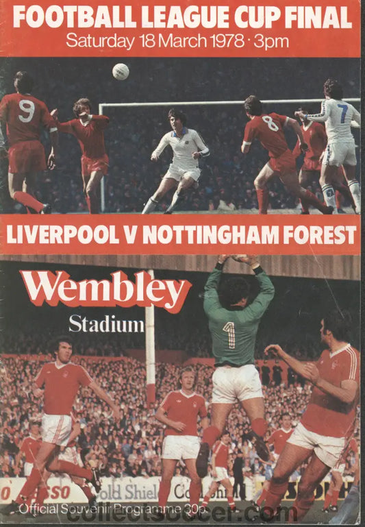 1978 League Cup Final Programme + Ticket + Rare Letter - Liverpool v Nottingham Forest