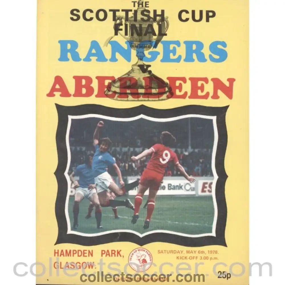 1978 Scottish Cup Final Rangers v Aberdeen Official Football Programme - Collect Soccer