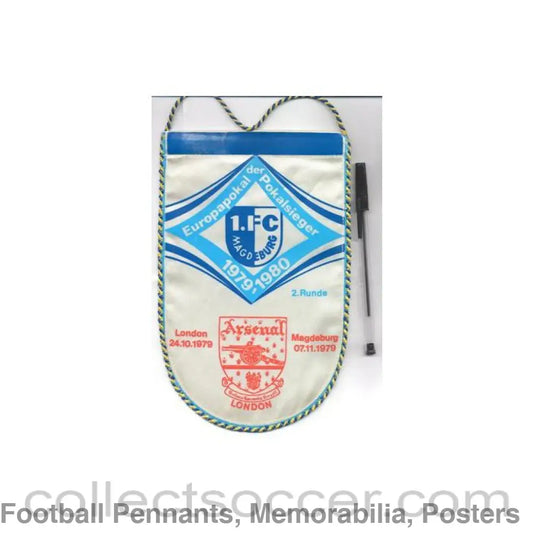 1979 -1980 Cup Winners Cup pennant Arsenal v Magdeburg