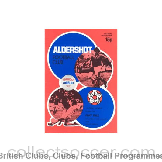 1979 - Aldershot Town v Port Vale official programme 13/01/1979 Football League