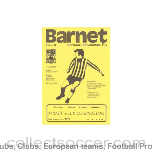 1979 - Barnet v Leamington official programme 21/04/1979 Southern League premier Division