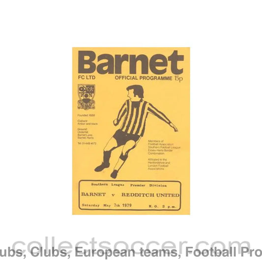 1979 - Barnet v Redditch Ubited official programme 07/05/1979 Southern League Premier Division