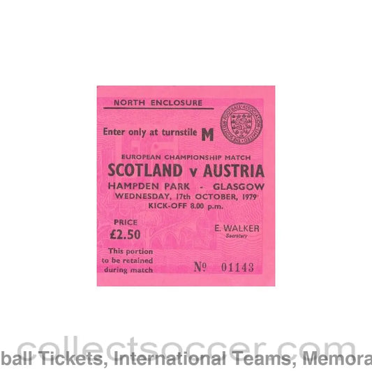 1979 - Scotland v Austria ticket 17/10/1979