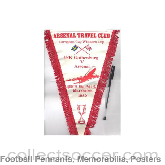 1980 - Gothenburg v Arsenal 19/03/1980 Cup Winners Cup pennant