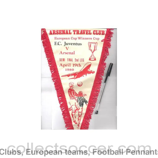 1980 - Juventus v Arsenal 19/04/1980 Cup Winners Cup Semi-Final pennant