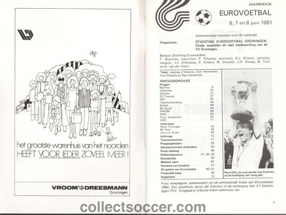 1981 Groningen Youth Tournament - Participants included Chelsea Benfica PSV Fortuna Twente