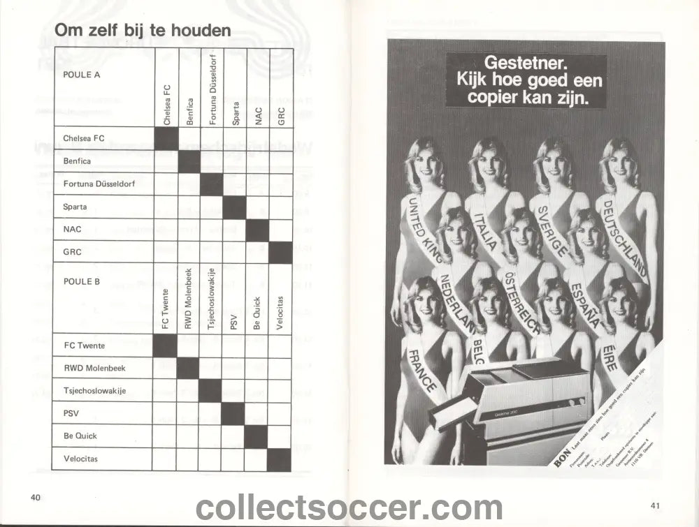 1981 Groningen Youth Tournament - Participants included Chelsea Benfica PSV Fortuna Twente