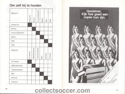 1981 Groningen Youth Tournament - Participants included Chelsea Benfica PSV Fortuna Twente