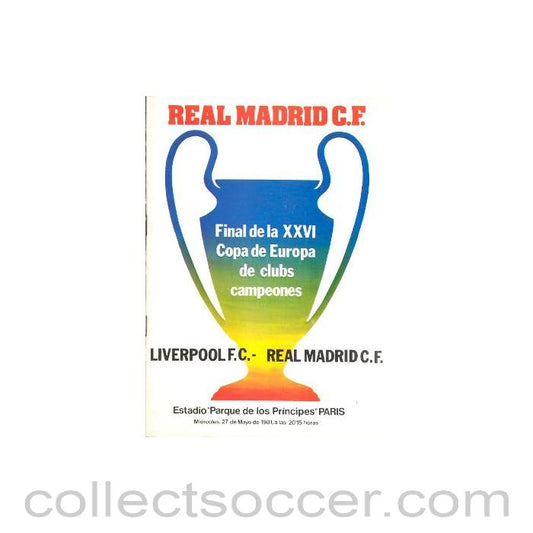 1981 European Cup Final Real Madrid v Liverpool Official Programme Real Madrid Issue MEGA RARE