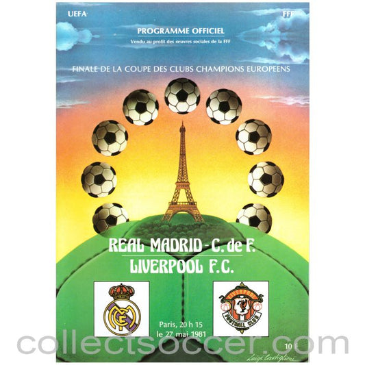 1981 European Cup Final Liverpool v Real Madrid Official Programme