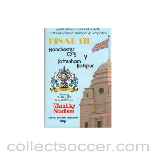 1981 FA Cup Final Programme Manchester City v Tottenham Hotspur