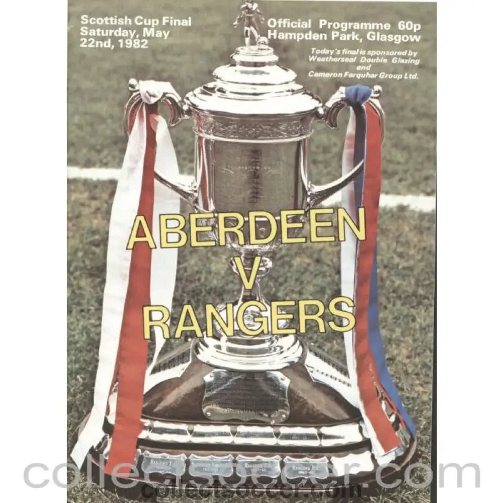 1982 Scottish Cup Final Aberdeen v Rangers Official Football Programme - Collect Soccer