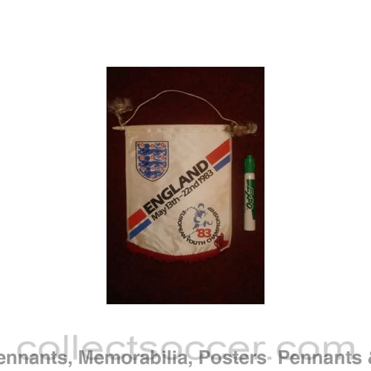 1983 - England - European Youth Championship 1983 - Pennant once property of the football referee Neil Midgley