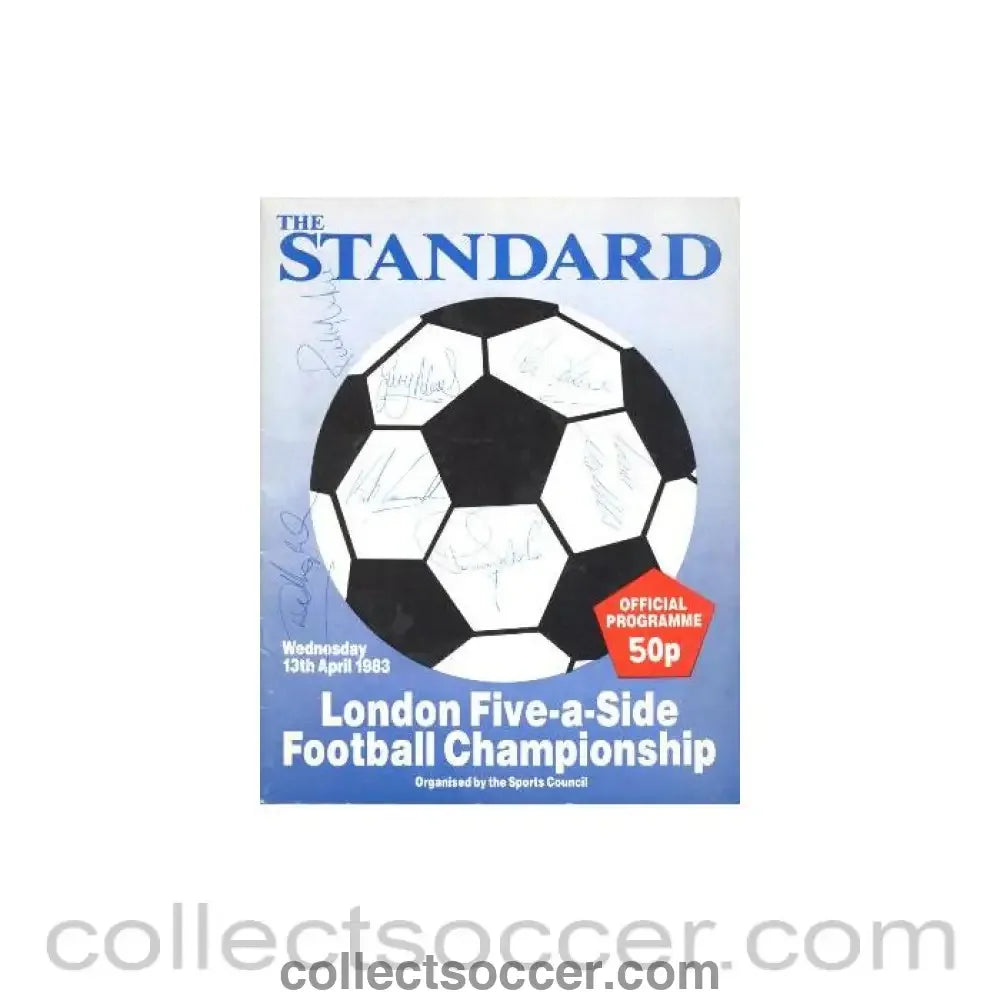 1983 London Five-a-Side Football Championship Evening Standard official programme Signed!
