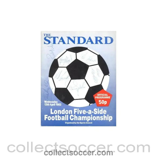 1983 London Five-a-Side Football Championship Evening Standard official programme Signed!