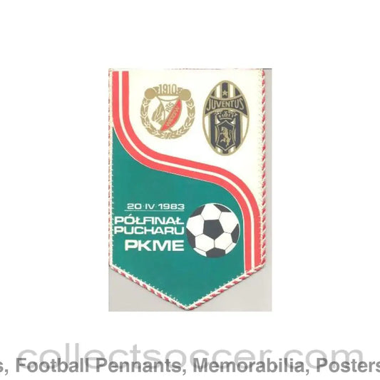 1983 - Widzew Poland v Juventus pennant 20/04/1983
