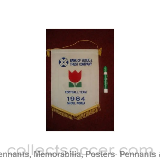 1984 - Bank of Seoul & Trust Company Football Team 1984 Seoul Korea Pennant once property of the football referee Neil