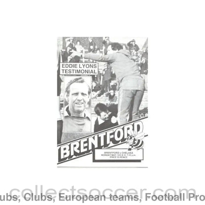 1984 - Brentford vChelsea official programme 14/05/1984 Eddie Lyons testimonial match