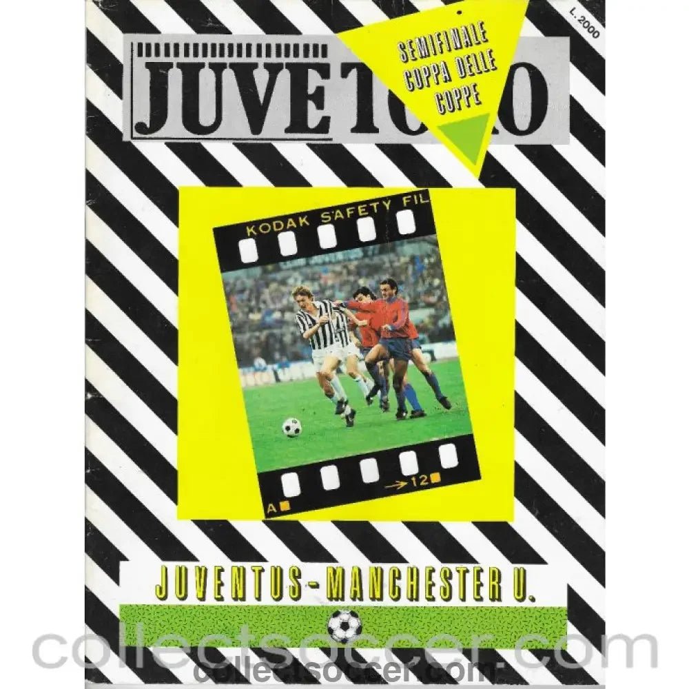 1984 - Cup Winners Cup Semi Final Juventus v Manchester United 25/4/1984 programme - Collect Soccer