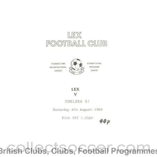 1984 - Lex vChelsea XI official programme 04/08/1984
