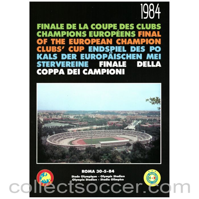 1984 European Cup Final Liverpool V Roma Official Programme Very Rare Black Edition