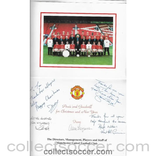 1985 - Alex Ferguson Original Autograph on Manchester United Official Christmas Card - Collect Soccer