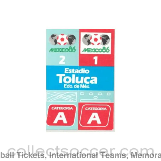 1986 World Cup Mexico Toluca stadium ticket