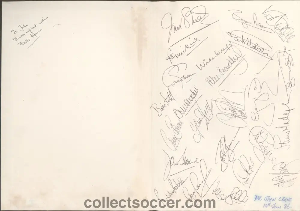 1986 World Cup Rare Hardback Programme issued by the FA - Fully Signed