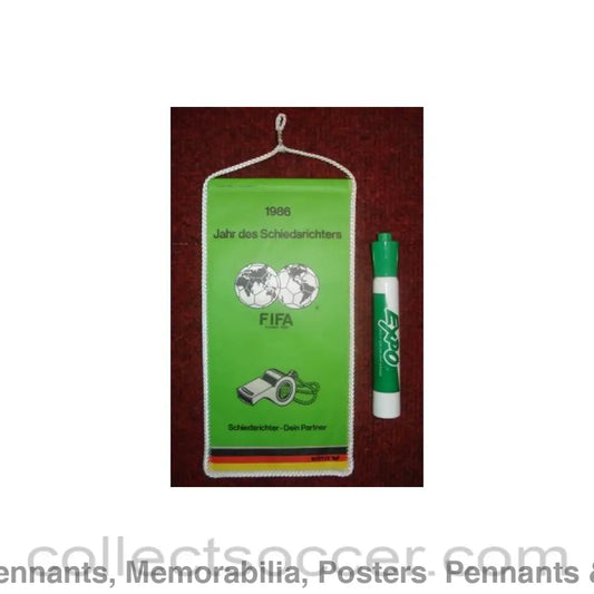 1986 Year of the Referees FIFA Pennant awarded to the football referee Neil Midgley