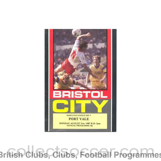 1987 - Bristol City v Port Vale official programme 31/08/1987 Football League