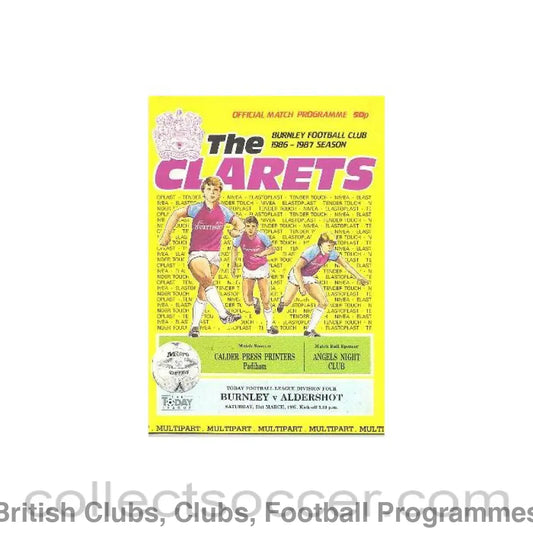 1987 - Burnley v Aldershot official programme 21/03/1987 Football League