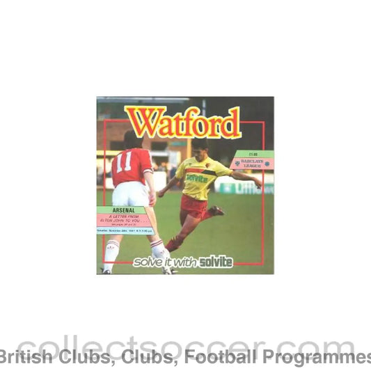 1987 - Watford v Arsenal official programme 28/11/1987