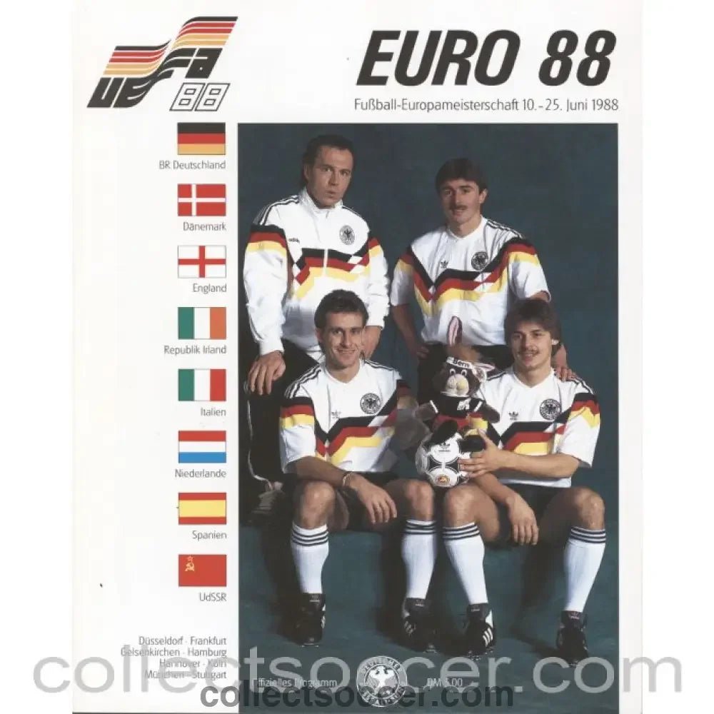 1988 European Championship Official Tournament Programme - Collect Soccer