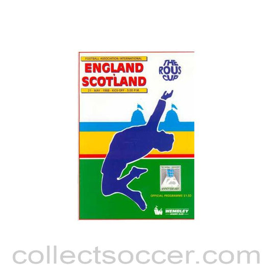 1988 England V Scotland Programme 21/05/1988