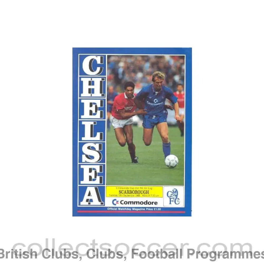 1989 - Chelsea v Scarborough official programme 19/09/1989