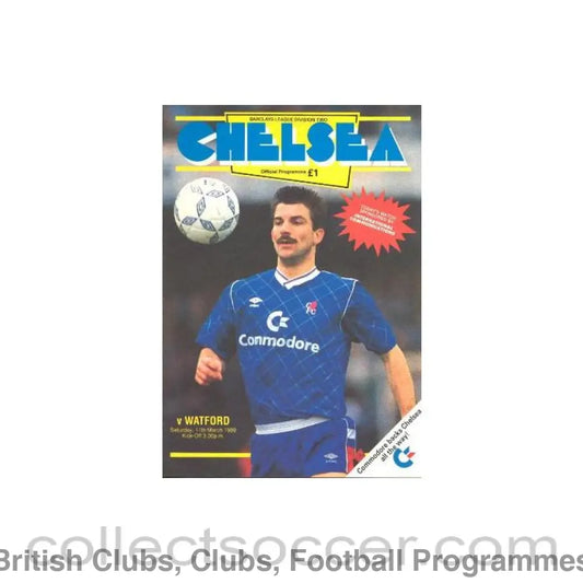 1989 - Chelsea v Watford official programme 11/03/1989