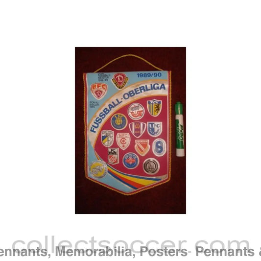 1989 - East Germany Football League 1989-1990 Pennant once property of the football referee Neil Midgley