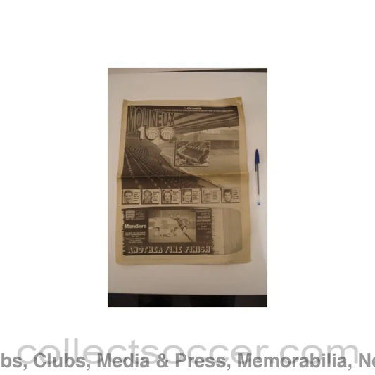 1989 - The Wolverhampton Chronicle newspaper of 04/08/1989 covering the opening of a new stand at Molineux Stadium